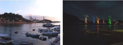 Dock in nighttime