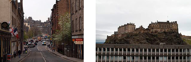 Edinburgh castle and downtown