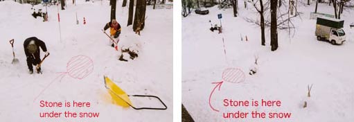 placing in the snow